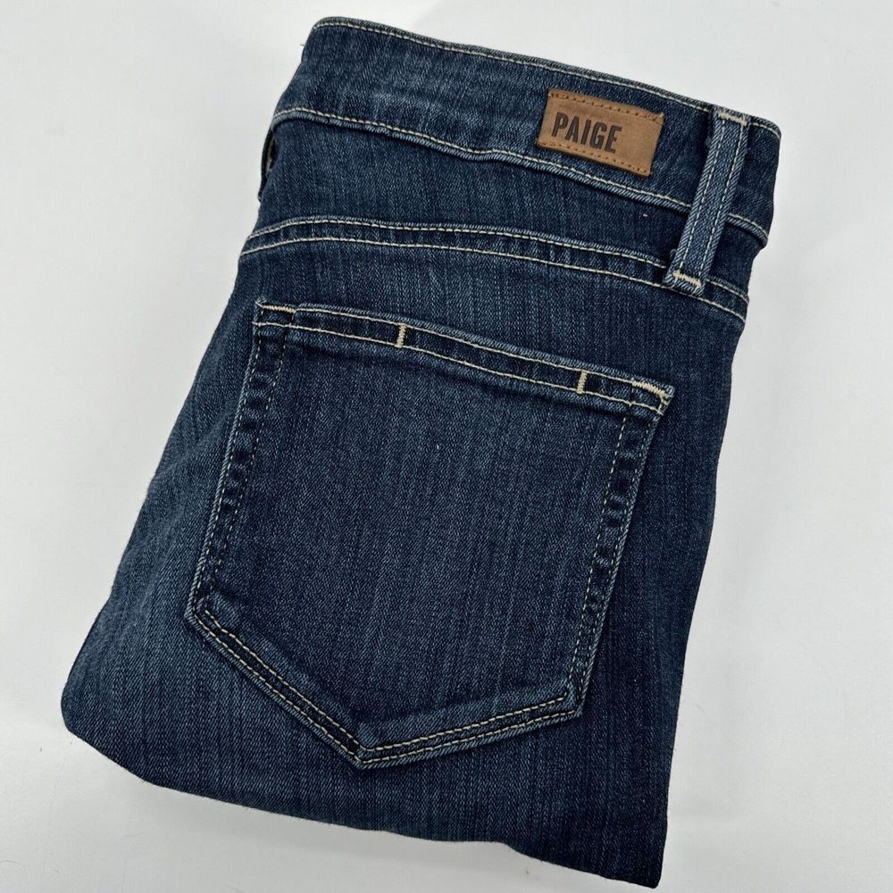 Paige Jean Womens 26 Blue Denim Hoxton Ankle Charing Stretch  Dark Wash Jeans